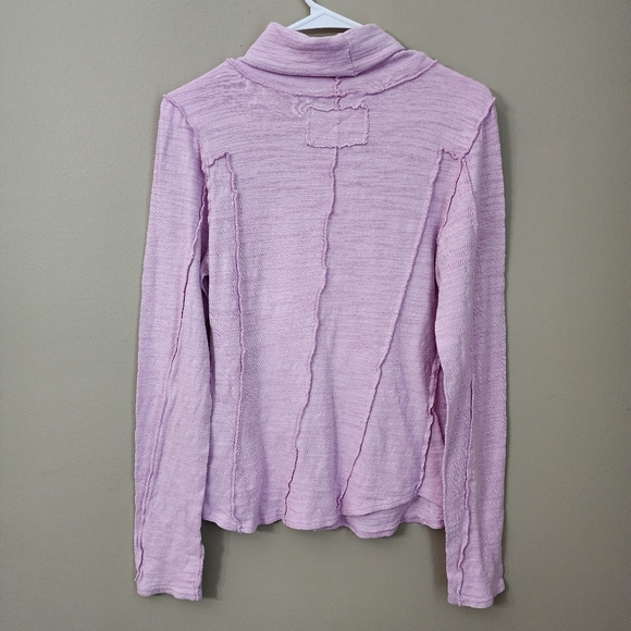 We The Free Size M 100% Cotton Lavender Turtleneck Sweater Longsleeve - Picture 3 of 7